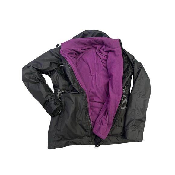 Vintage Obermeyer 3 in 1 Women’s Winter Ski Jacket,‎ Sz L, Black/Purple Gorpcore - Picture 1 of 10